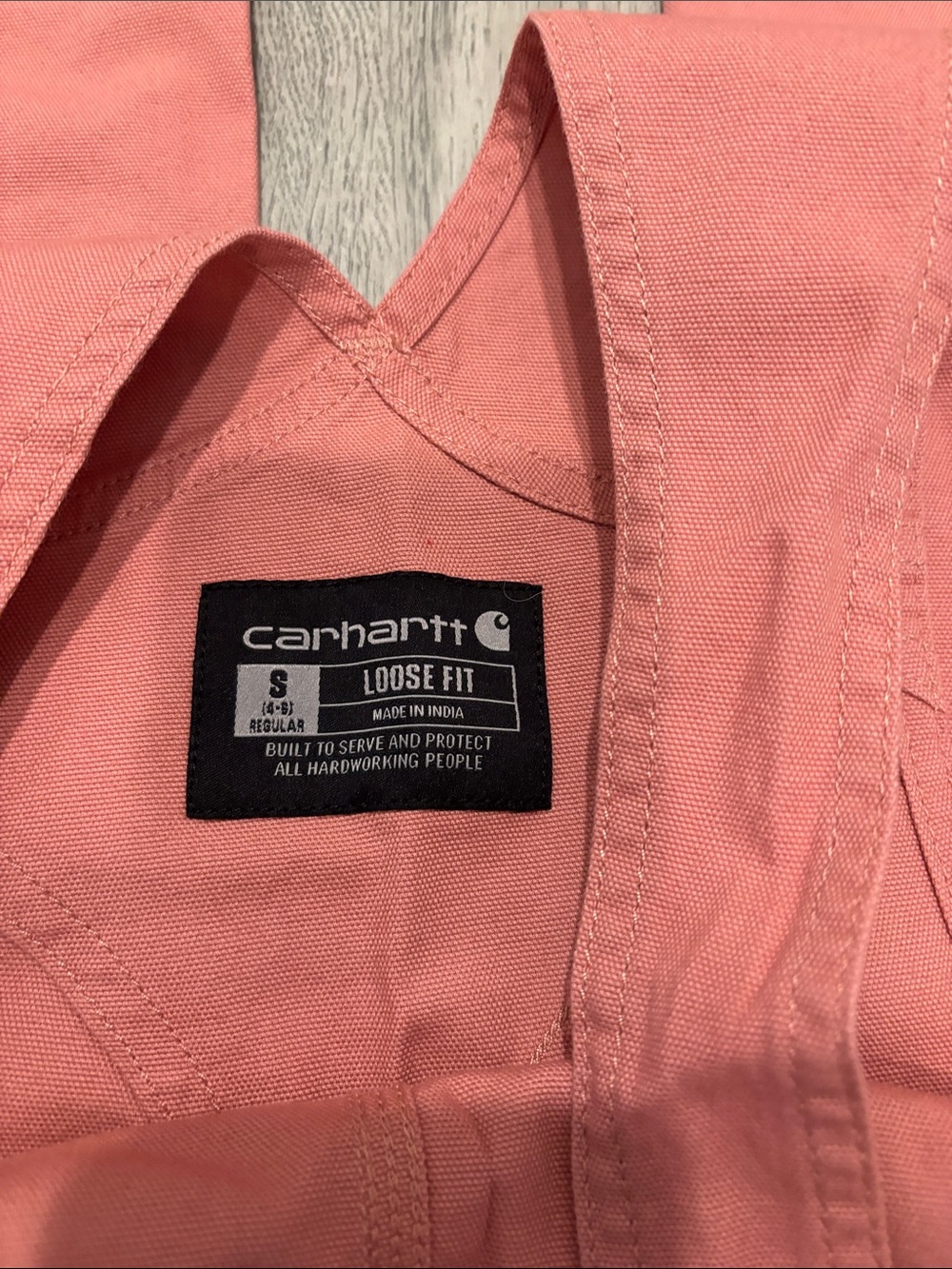Carhartt Women's Coral Pink Canvas Overalls - Picture 3 of 3